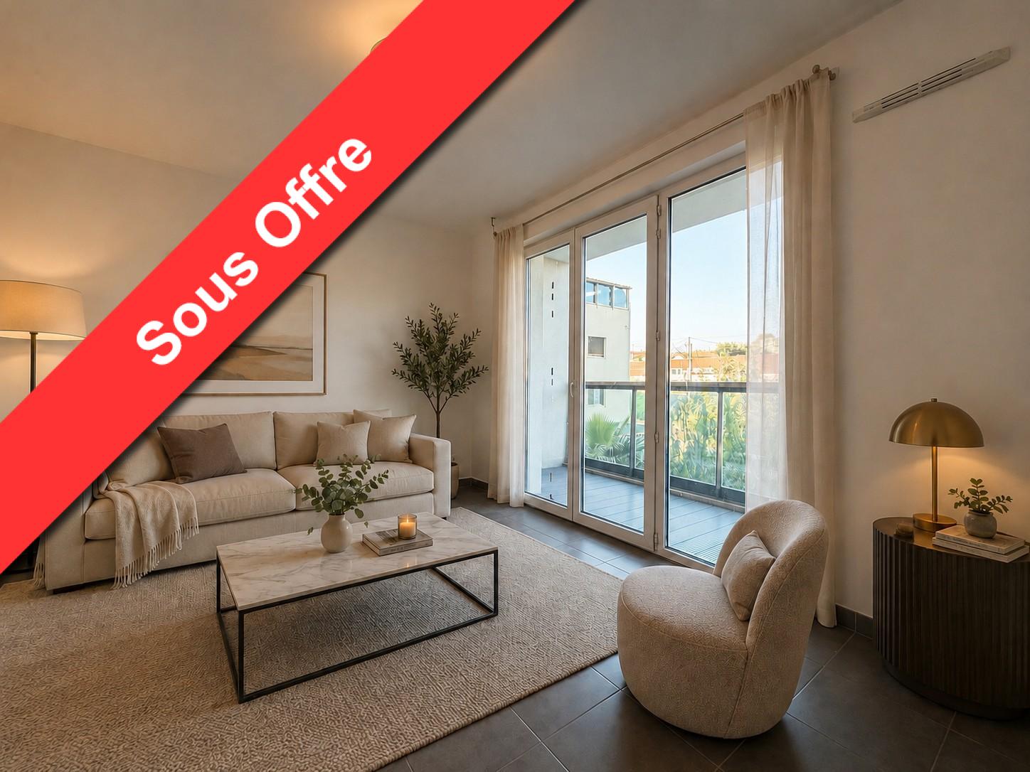 Appartement 2 pi&egrave;ces de 36<sup>m&sup2;</sup> &agrave; Cros de cagnes - cagnes sur mer