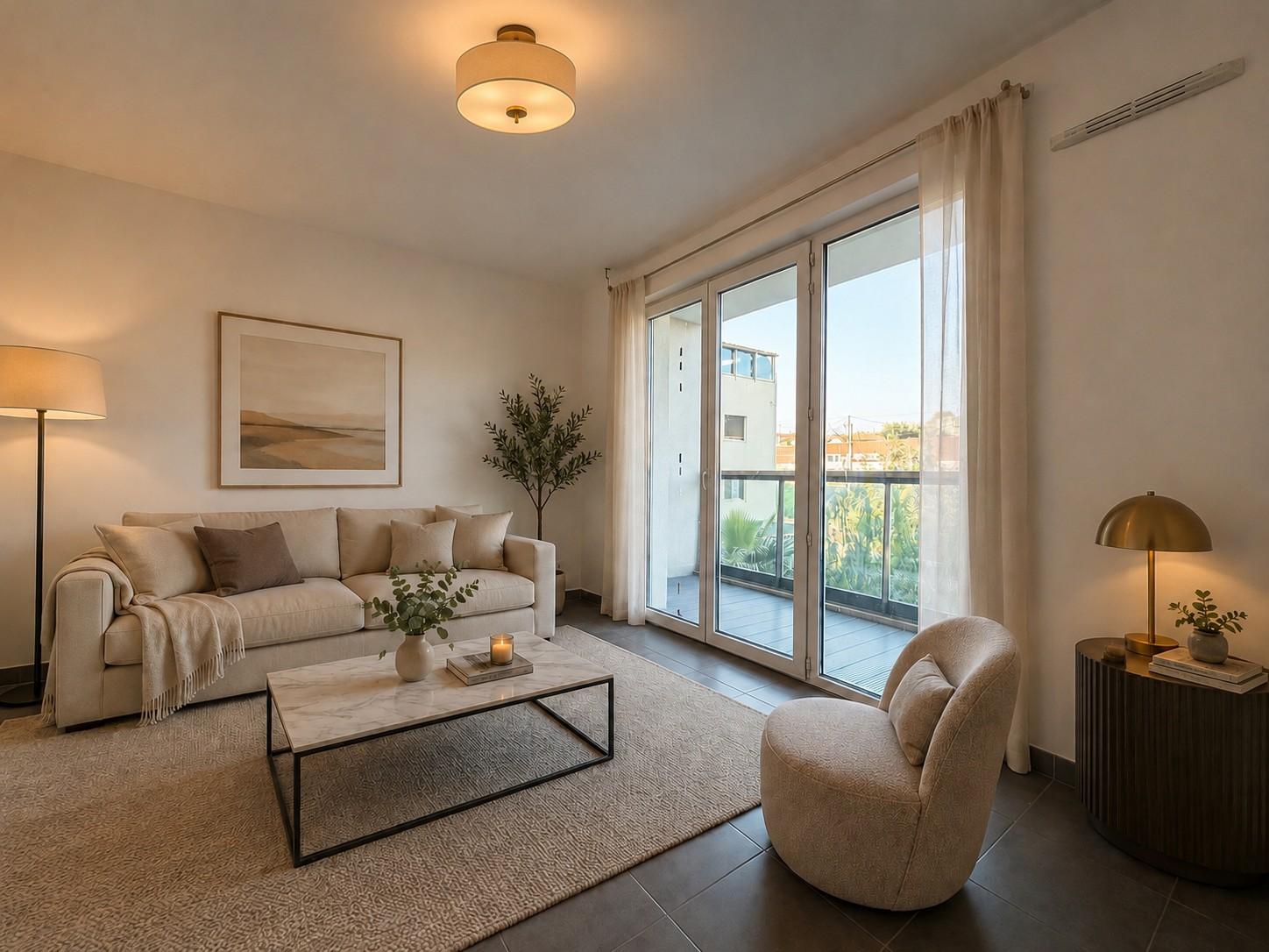 Appartement 2 pi&egrave;ces de 36<sup>m&sup2;</sup> &agrave; Cros de cagnes - cagnes sur mer